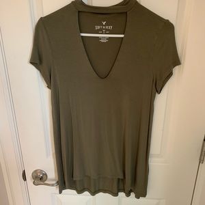low v-neck shirt